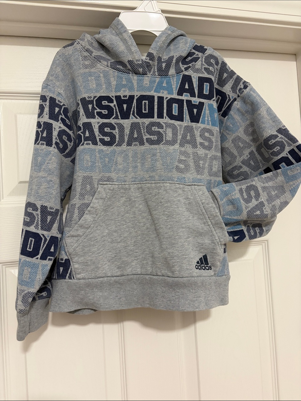 adidas Boys All Over Fade Print Pullover Hoodie- Size Small (8)
